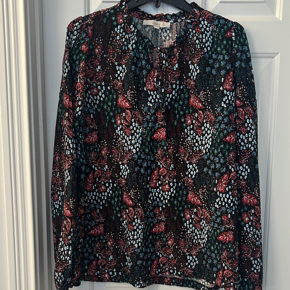 LOFT Multicolor Floral Blouse